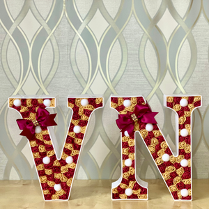 Gold/Burgundy LED Letter