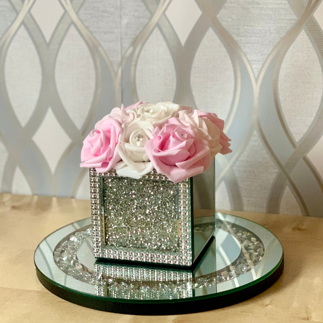 Pink Penelope Jewelled Mirror Cube