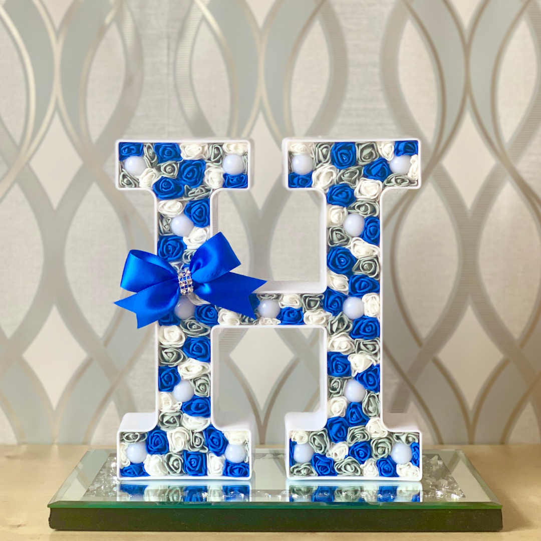 Royal Blue/Grey/White LED Letter