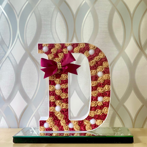 Gold/Burgundy LED Letter