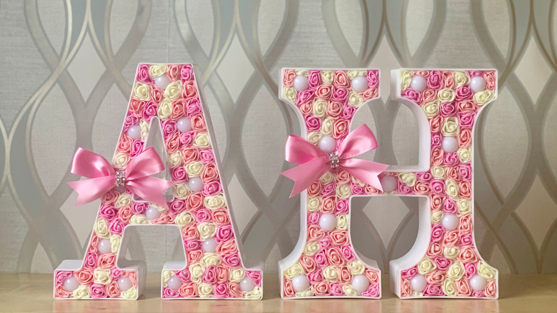 Ivory/Pink/Peach LED Letter