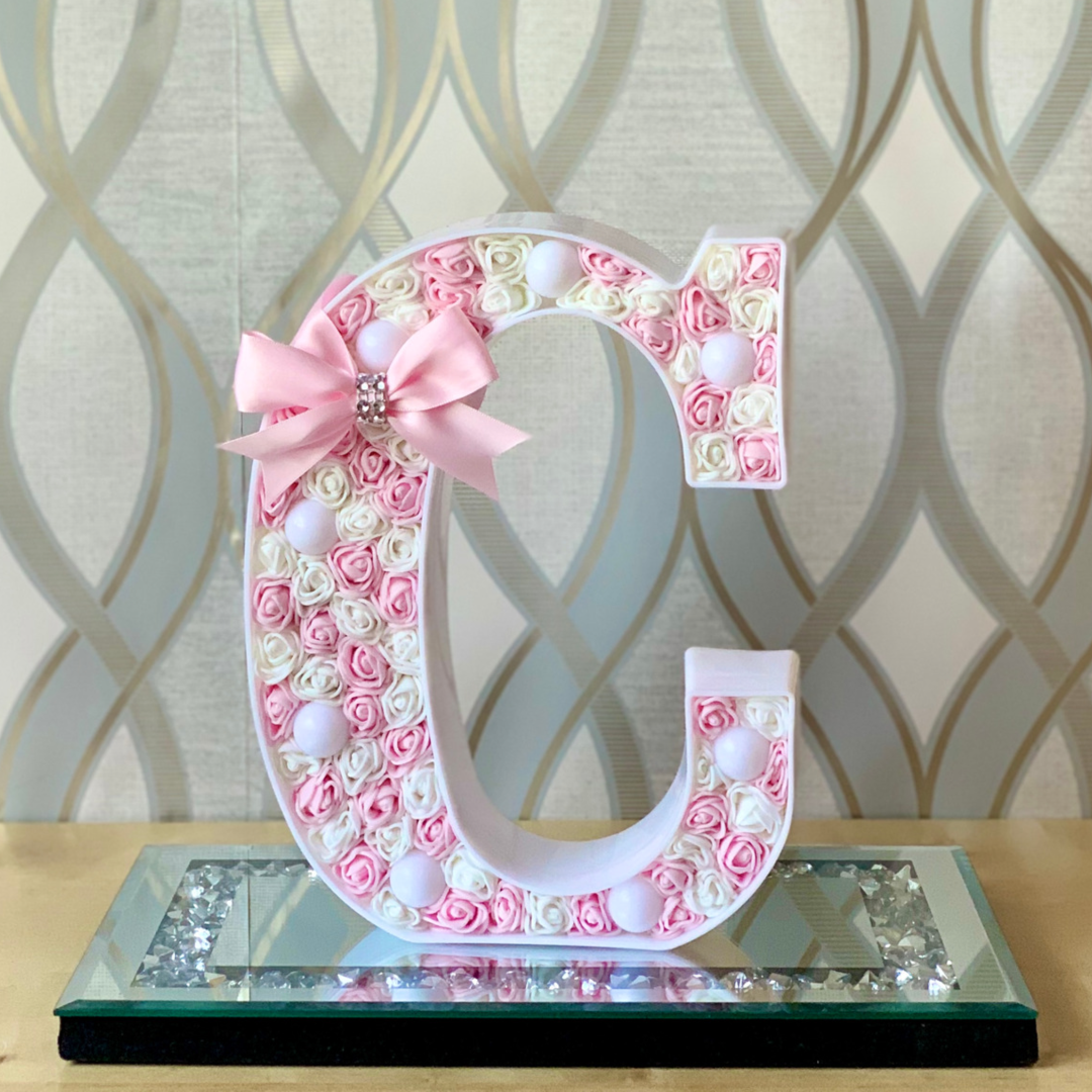 Pale Pink/White LED Letter