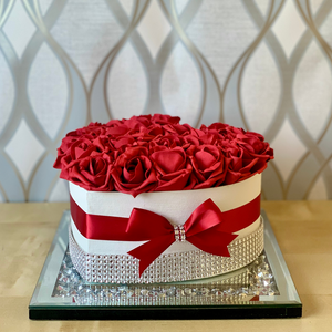 Red/White Valentina Heart Rose Box is