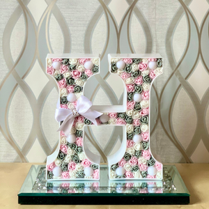 Pale Pink/Grey/White LED Letter