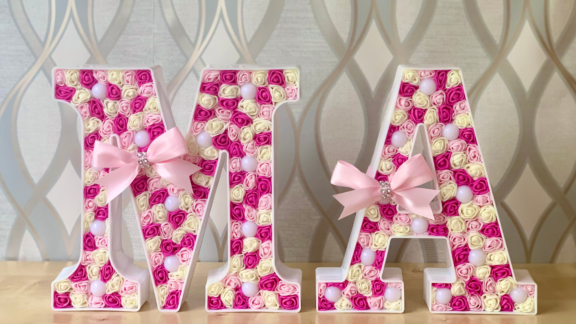 Shades of Pink/Ivory LED Letter