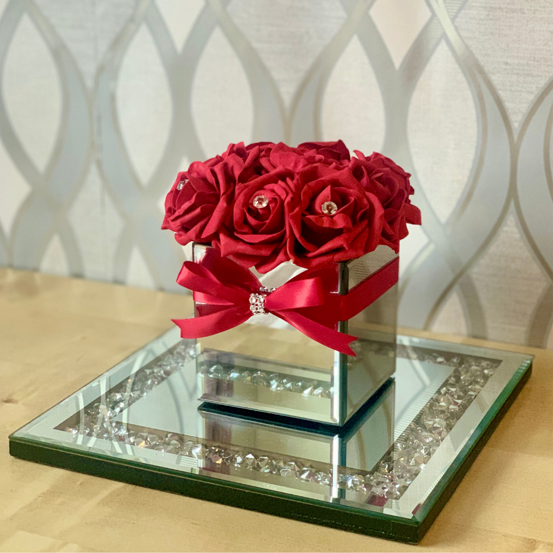 Red Cecile Mirror Cube